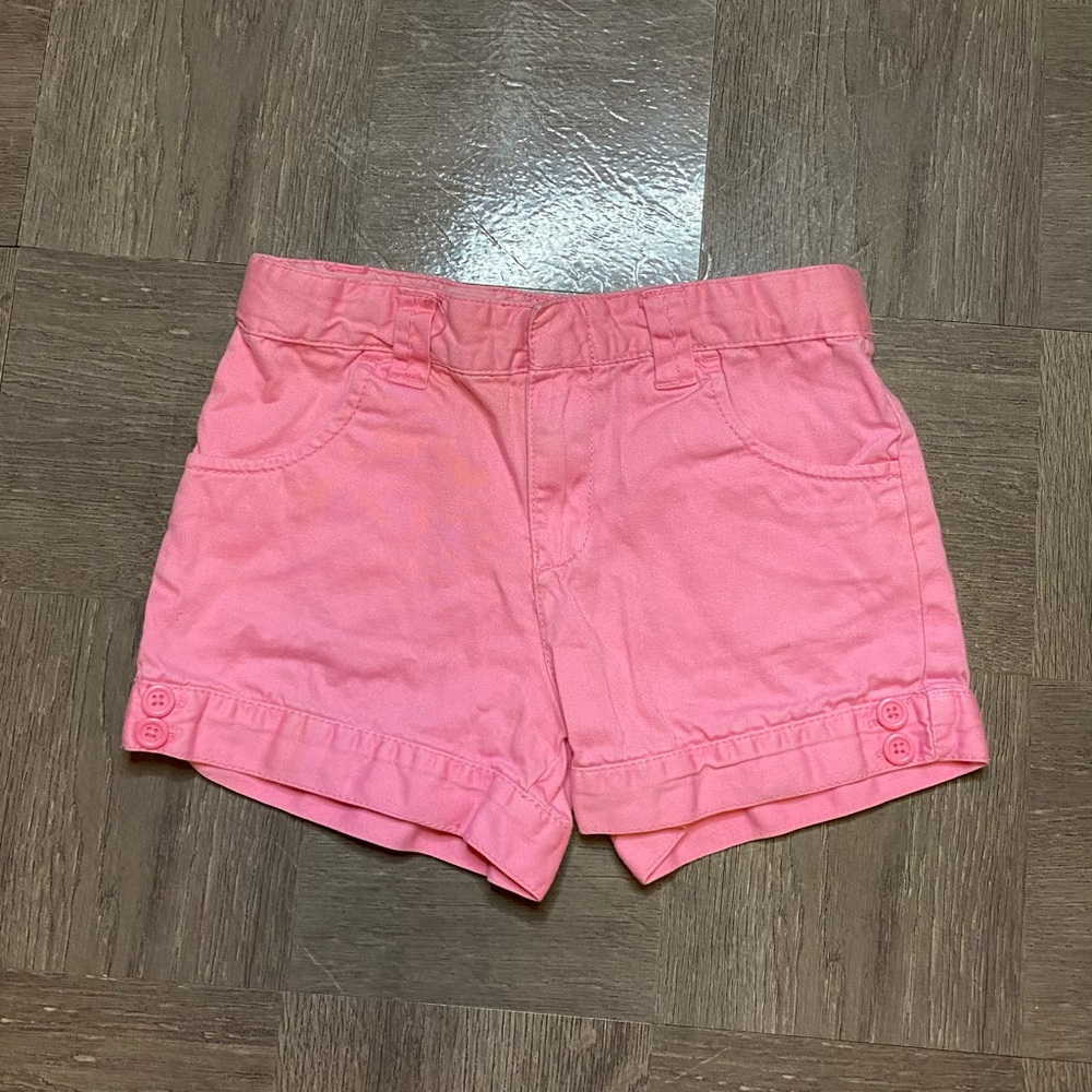 Cherokee Pink Cotton Twill Shorts Adjustable Waist Cuffed Hem Girls Size S